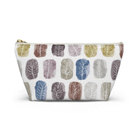Watercolor Leaf Stamp Accessory Pouch w T-bottom in Purple